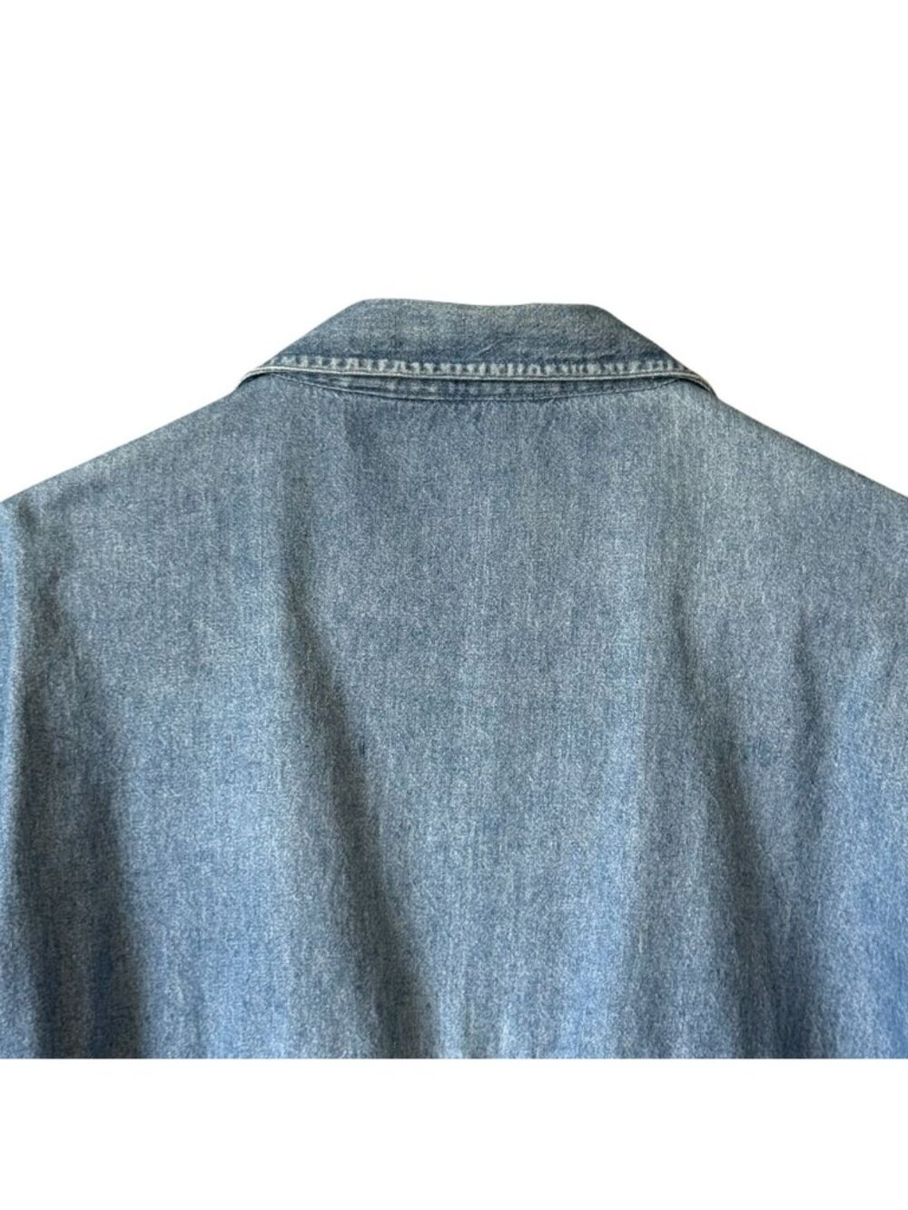 Vintage Cherokee Womens M Denim Button-Up Shirt Long Sleeve Tunic  Blue - Picture 8 of 16